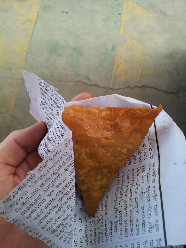 Golden fried samosa